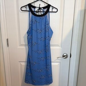 Reel Legends Performance Outfitters Blue and Black/fish Sleeveless dress pockets